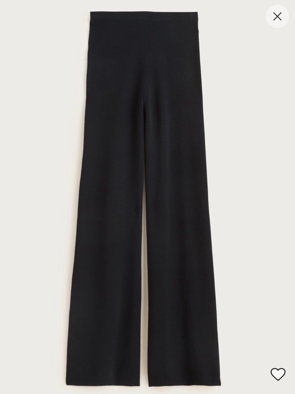 NWT J. Crew Cosmo 100% Merino Wool Wide-Leg Sweater Pants in Black - Large Tall